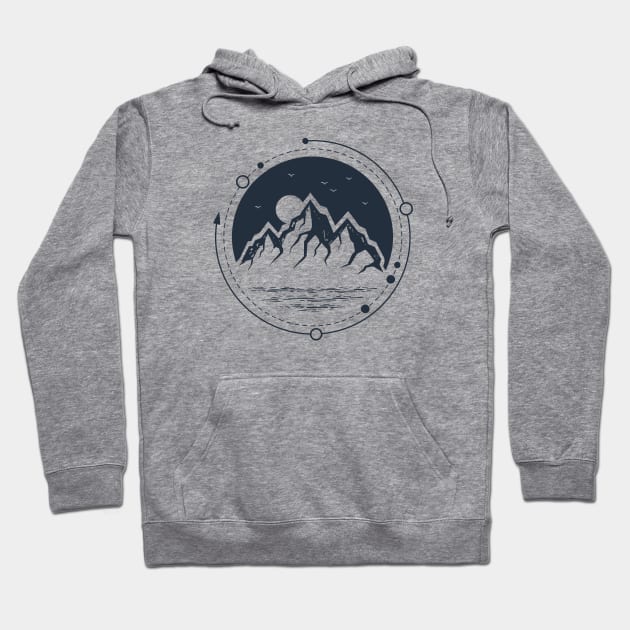 Mountains And Lake. Double Exposure. Geometric Style Hoodie by SlothAstronaut